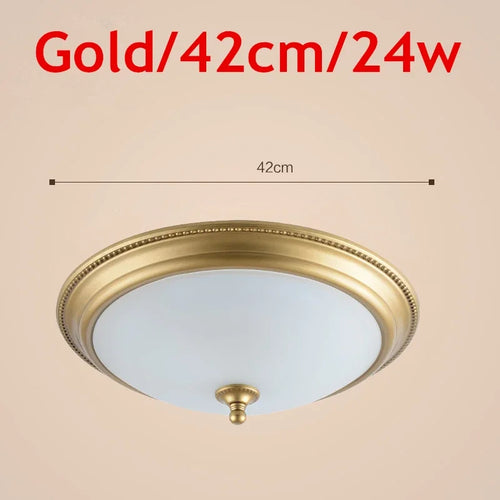 Plafonnier rond or/noir/Bronze plafonnier verre dépoli pour couloir salon cuisine LED lumineuse éclairage 110/220V - vue 18 sur 18
