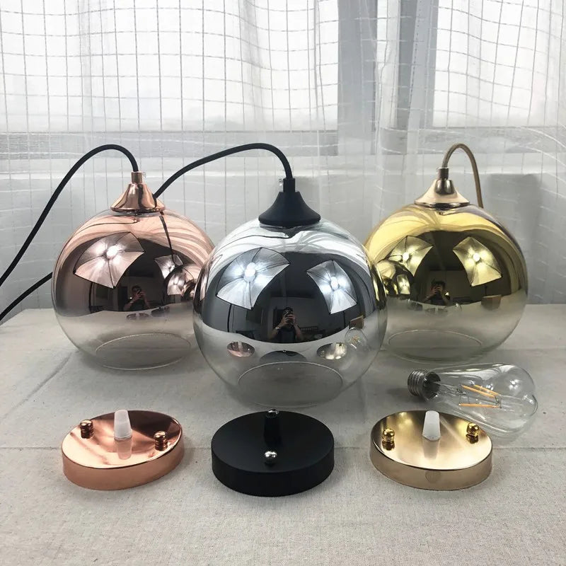 suspension modernes en verre pour décoration nordique - vue 7 sur 9