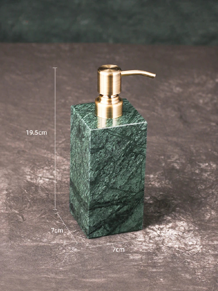 ensemble d'accessoires en marbre pour salle de bain organisé - vue 19 sur 21