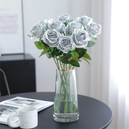 fleurs de roses artificielles en soie pour décorations romantiques
