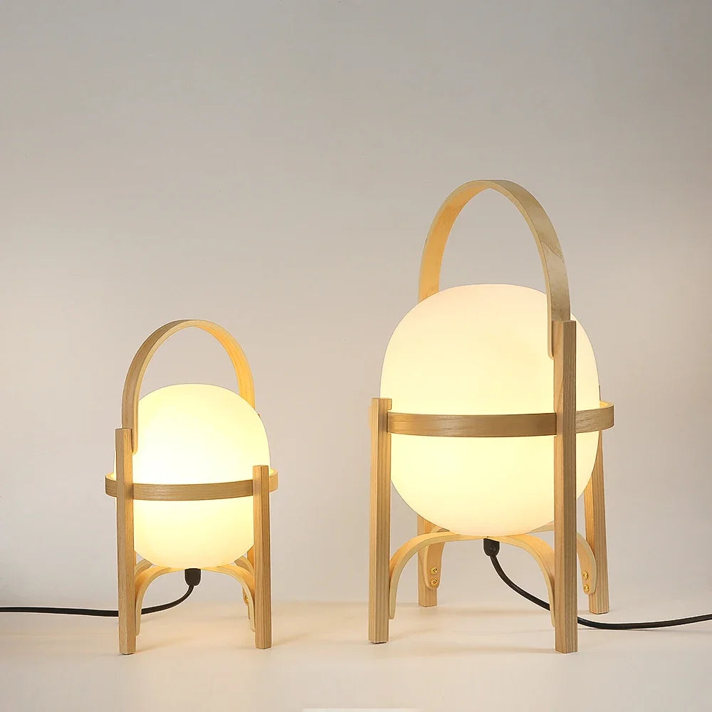 lampe de table en bois pour une décoration moderne et simple - vue 4 sur 10