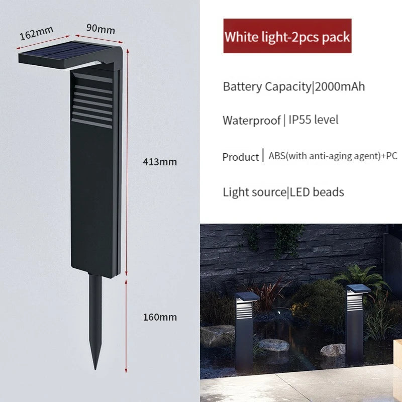 Lampe solaire IP55 étanche extérieur sol pelouse lumières LED Villa jardin paysage lampes debout prise de sol lumière du soleil éclairage - vue 9 sur 13