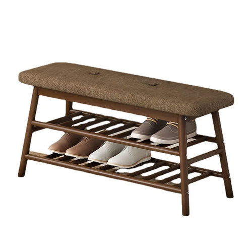 Shoe Storage Bench With Gray Cushion, White Shoe Rack Bench With 2 Storage Rack And Cubby And Drawer, Shoe Cabinet Bench Seat Fo - vue 4 sur 7