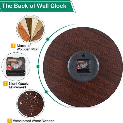 horloge murale rétro silencieuse pour décoration intérieure moderne