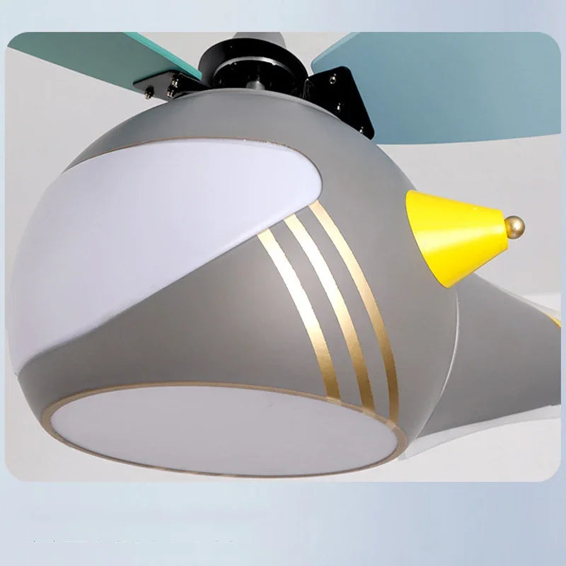 ventilateur créatif hélicoptère pour chambre d'enfant décorative - vue 6 sur 9