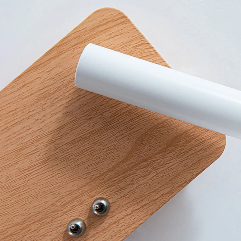 applique murale led en bois massif simple lampe décorative d'étude à haricots magiques - vue 7 sur 12