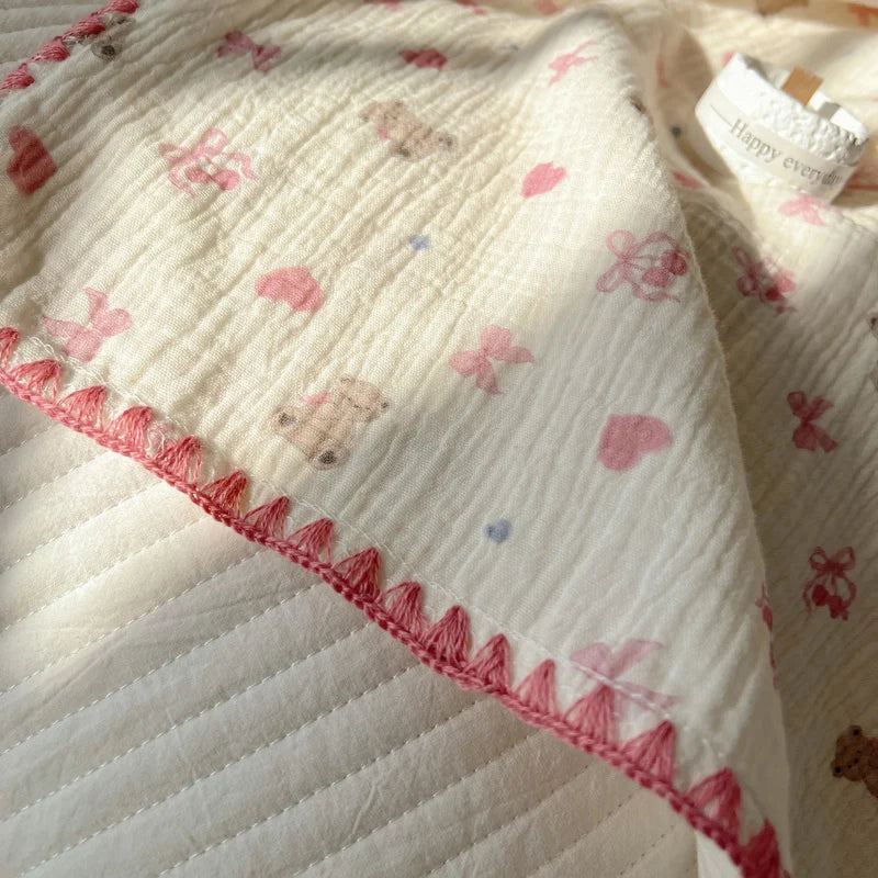 Plaid coton crepe leger ete motif enfant salon - vue 4 sur 6
