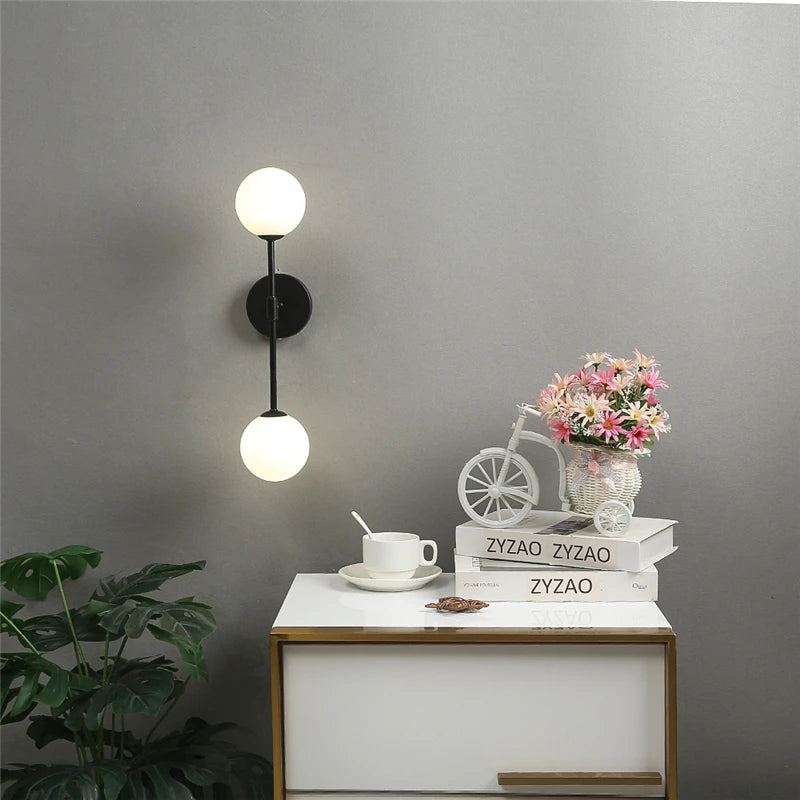 applique murale led post-moderne simple en verre doré - vue 5 sur 10
