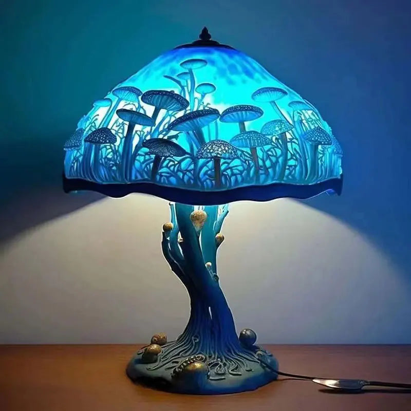 Lampe de Table Vintage en résine teintée champignon - vue 3 sur 8