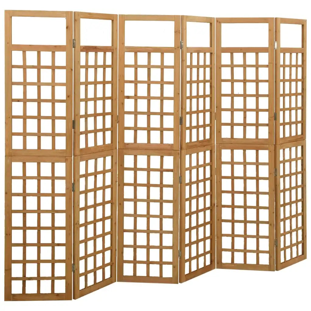 6-panel pine wood separation wall 242.5x180 cm