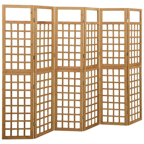 6-panel pine wood separation wall 242.5x180 cm - vue 2 sur 7