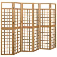6-panel pine wood separation wall 242.5x180 cm