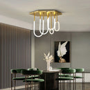 Nordic style minimalist line combination dimmable LED chandelier