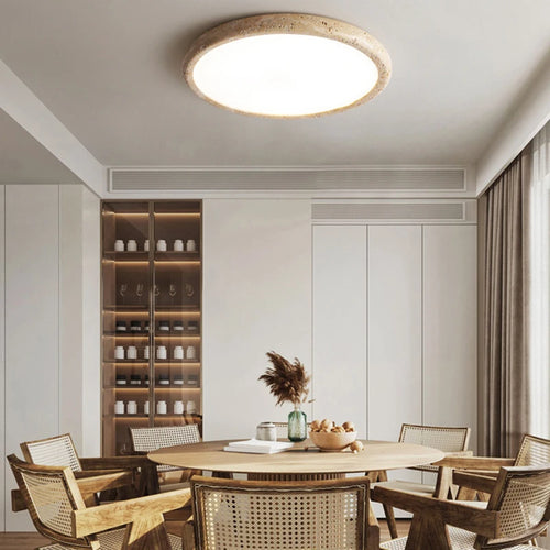 minimalist style natural stone LED ceiling light - vue 2 sur 7