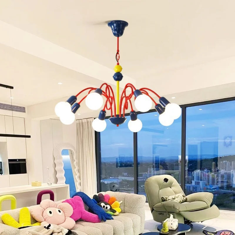 suspension vintage memphis lustre médiéval fruits luminaire lampara - vue 4 sur 10