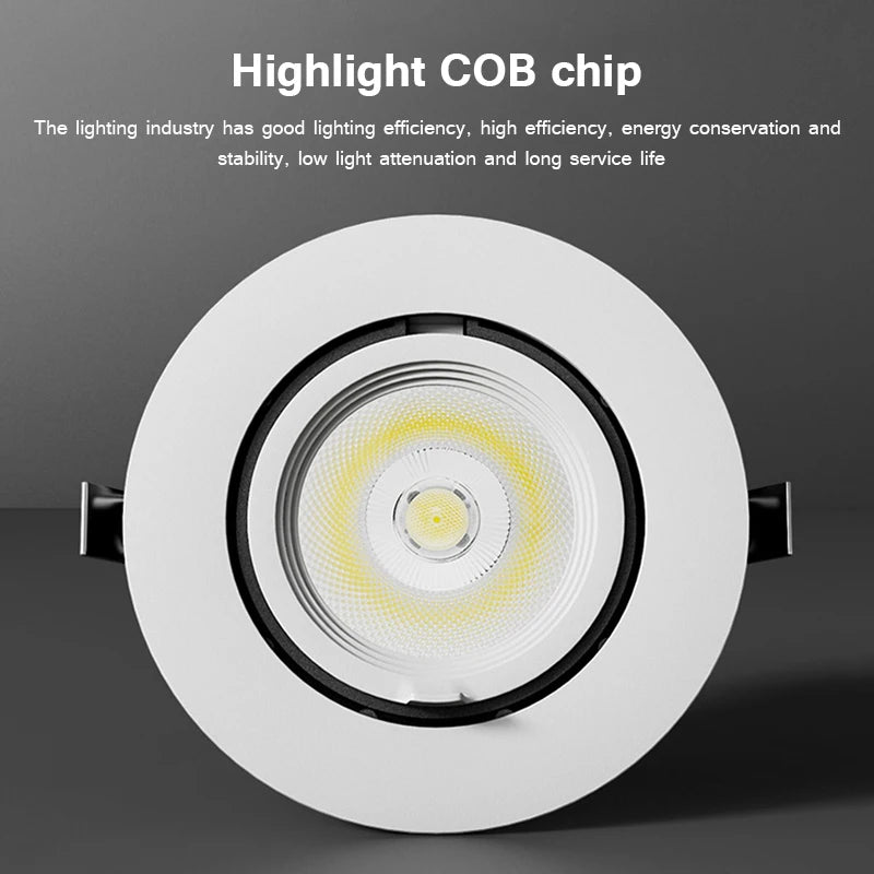 spot lumineux led encastrable plafond technologie cob réglable variable décoratif