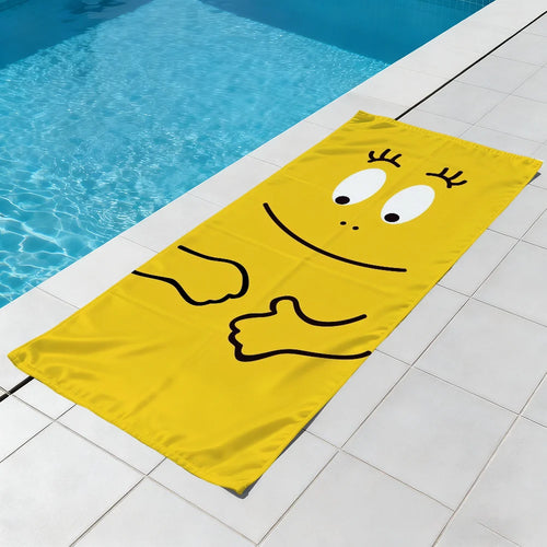 serviette de plage barbapapa motif cartoon sechage rapide