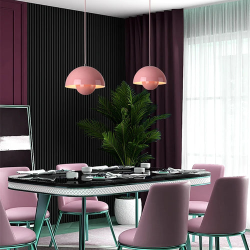 Iron pot LED pendant light multicolour semicircular chandelier for restaurant and kitchen décor - vue 4 sur 14
