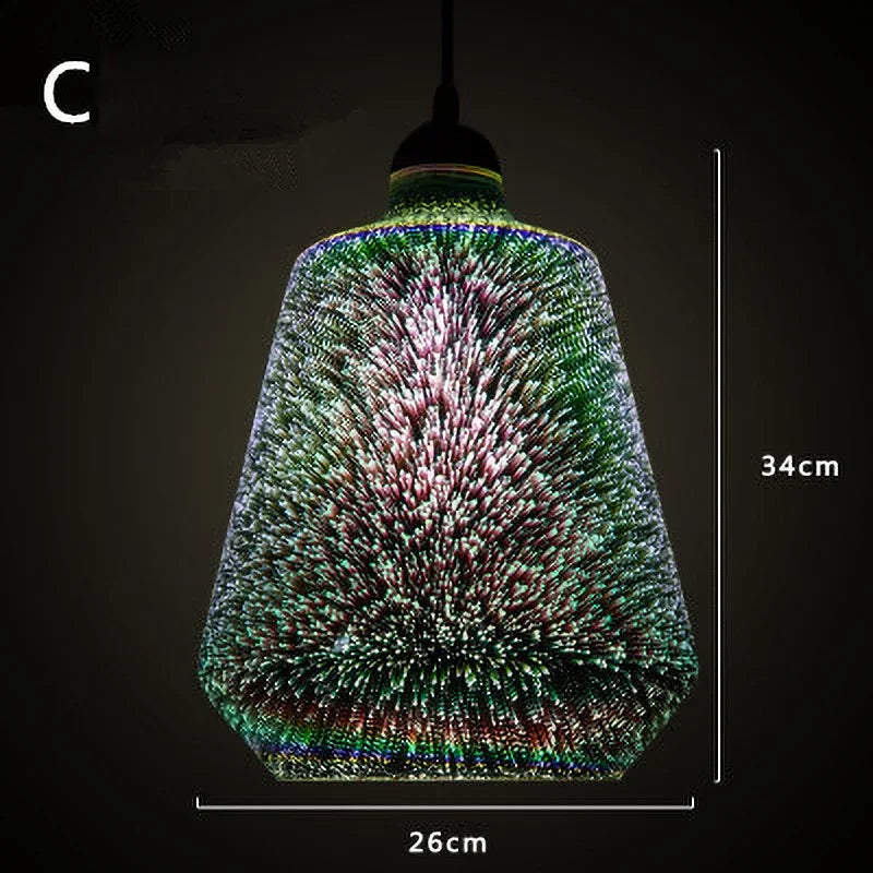 Coloured glass pendant light for modern and festive decoration - vue 18 sur 23
