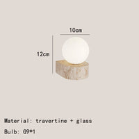 applique murale led moderne en verre avec pierre naturelle