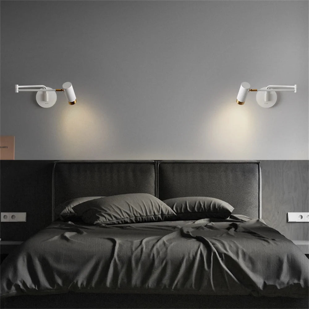 applique murale led pivotante avec interrupteur et bras flexible - vue 5 sur 8