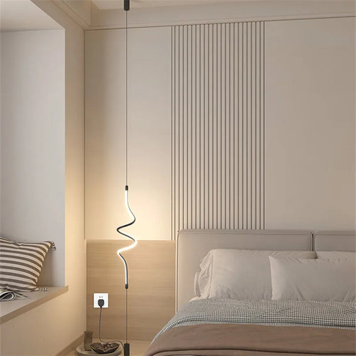 Minimalist hanging LED floor lamp modern design for interior decoration - vue 2 sur 12