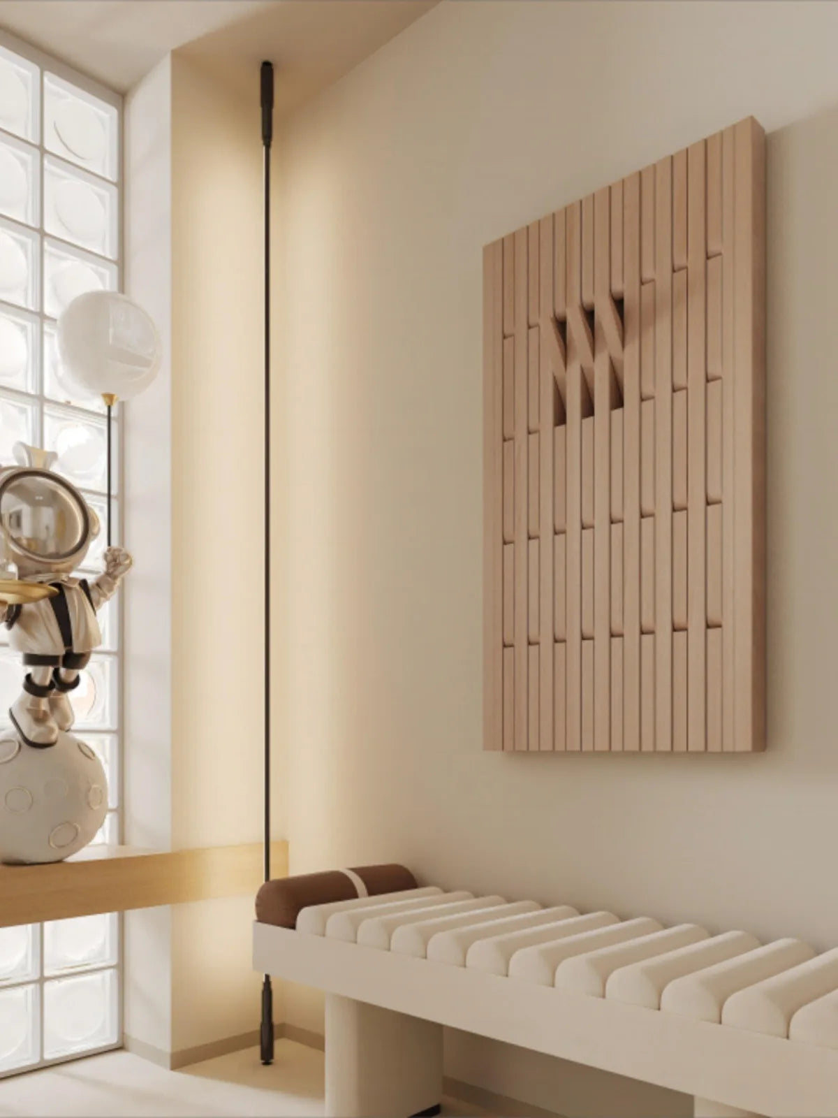 porte-manteau mural en bois pour vêtements et clés - vue 3 sur 18