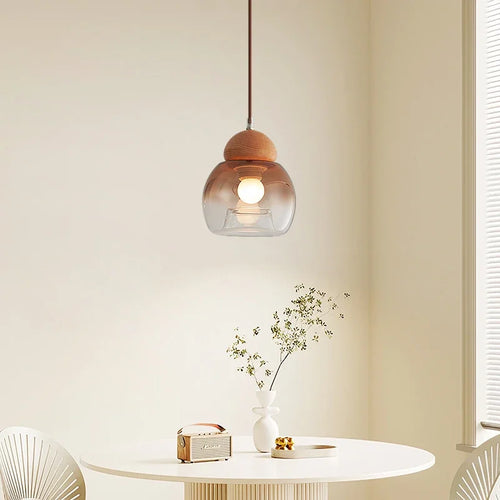 lustre rétro suspendu en verre pour décoration moderne - vue 4 sur 8