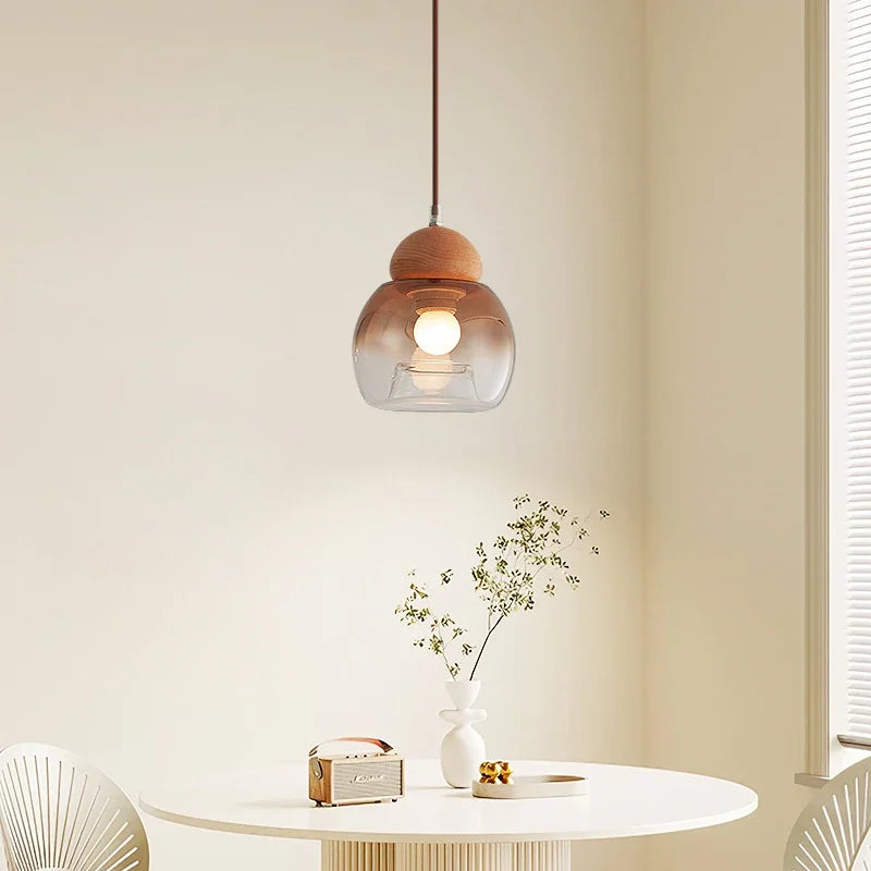 lustre rétro suspendu en verre pour décoration moderne - vue 3 sur 8