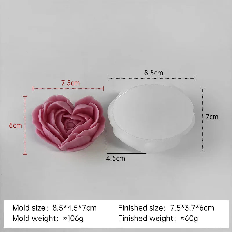 moule à fleurs d'amour en silicone pour bougies et savon DIY - vue 8 sur 9