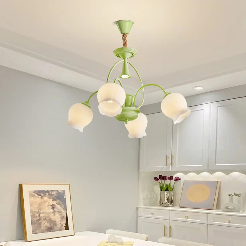 2023 Modern Green Hanging Ceiling Lamp LED Creative Aromatherapy Candle Design Pendant Chandelier Light For Home Bedroom - vue 5 sur 18