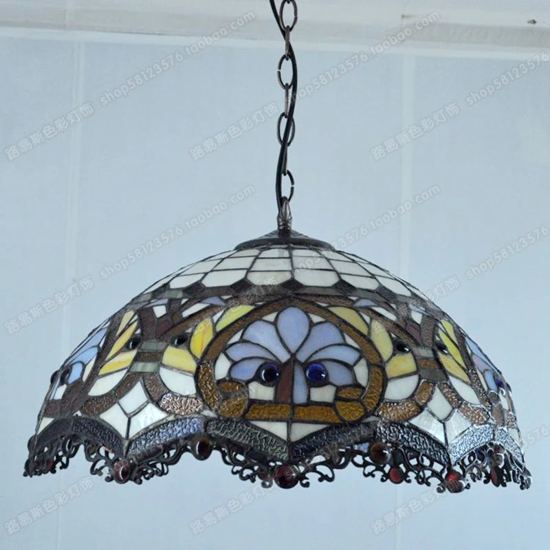 lustre vintage style européen en verre pour café bar - vue 6 sur 6
