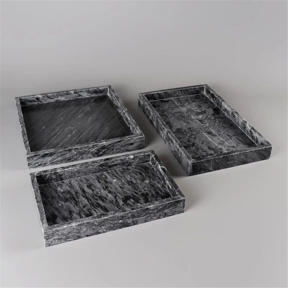 plateau en marbre léger pour rangement bijoux et accessoires élégants - vue 5 sur 10