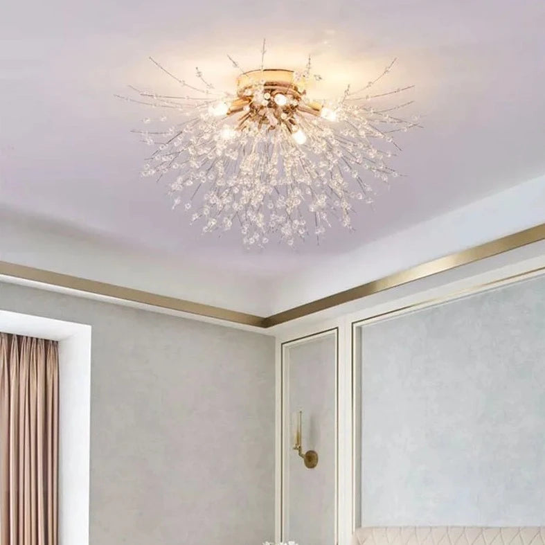 plafonnier nordique en cristal forme pissenlit lustre moderne décoratif - vue 2 sur 14