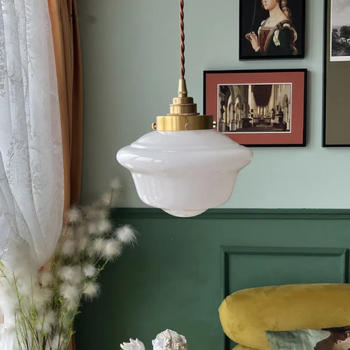 Suspension LED en verre blanc laiteux - vue 6 sur 30