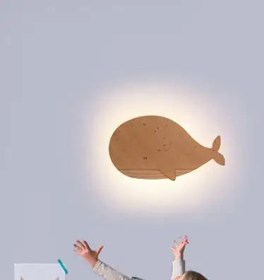applique murale baleine en bois pour enfants décorative et moderne - vue 8 sur 8