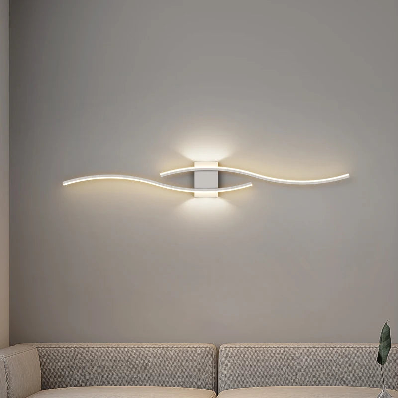 Modern minimalist designer strip wall light loft decor - vue 4 sur 22