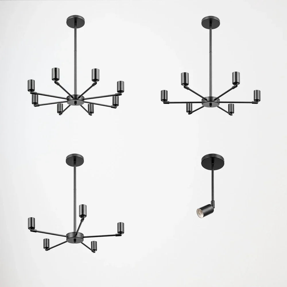 lustre moderne réglable en fer style satellite pour décoration - vue 5 sur 10