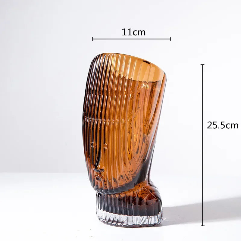 sculpture en verre abstraite avec rayures décoratives pour décoration intérieure - vue 13 sur 15