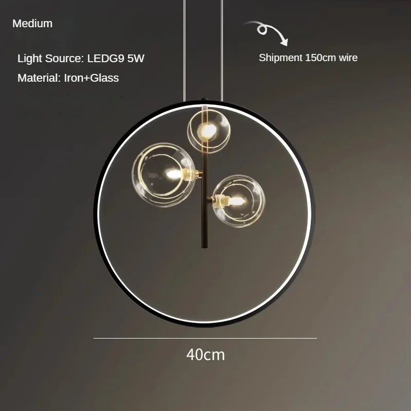 suspension moderne en verre à bulles pour restaurant et décoration intérieure - vue 9 sur 9