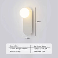 Minimalist nordic LED glass wall light in orange
