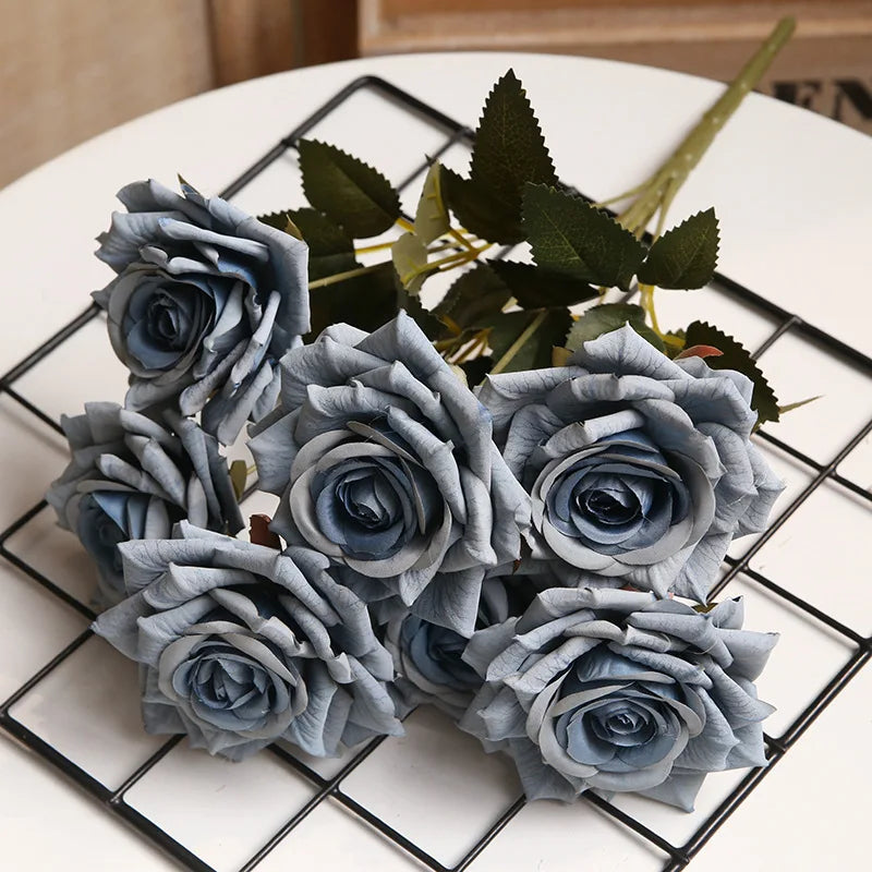 bouquet de roses artificielles pour décoration intérieure et extérieure - vue 12 sur 14