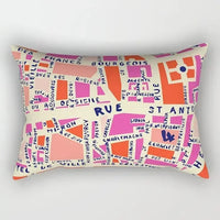 coussin lombaire géométrique abstrait réversible pour salon ou bureau