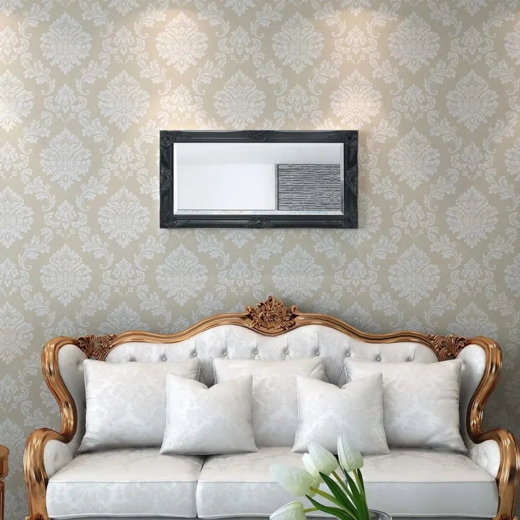 Baroque Wall Mirror, 50 cm Black, Interior Decoration Wall Wall Decoration Living Room Decoration - vue 2 sur 7