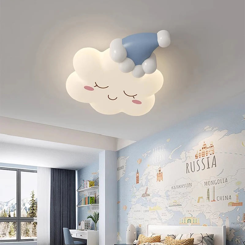 plafonnier nuage rose pour chambre d'enfant romantique et chaleureuse - vue 4 sur 9