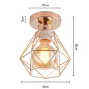 plafonnier encastré rustique industriel vintage en métal pour intérieur créatif