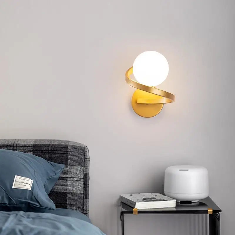 applique murale led boule de verre moderne décoration nordique luminaire intérieur - vue 2 sur 6