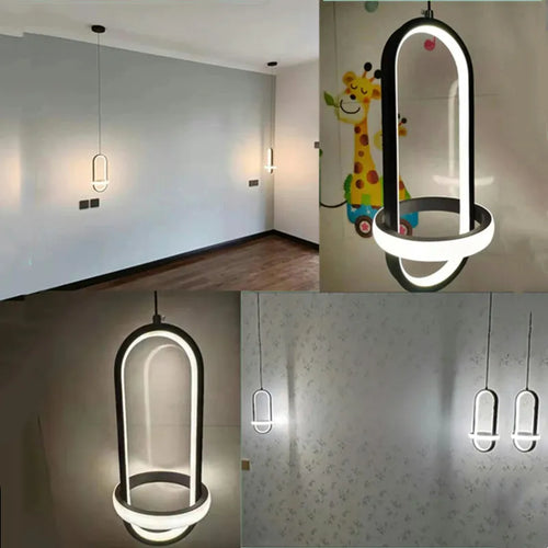 Suspension LED moderne lumières noir/or Lustre Table salle à manger cuisine Lustre lampe suspendue luminaire décor à la maison éclairage intérieur - vue 6 sur 7
