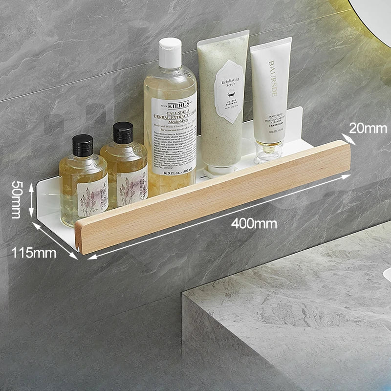 Wooden Kitchen Shelves，Kitchen Spice Rack，Wall-Mounted Punch-Free, Wall wood Storage Shelf， kitchen organizer  corner shelf - vue 4 sur 7