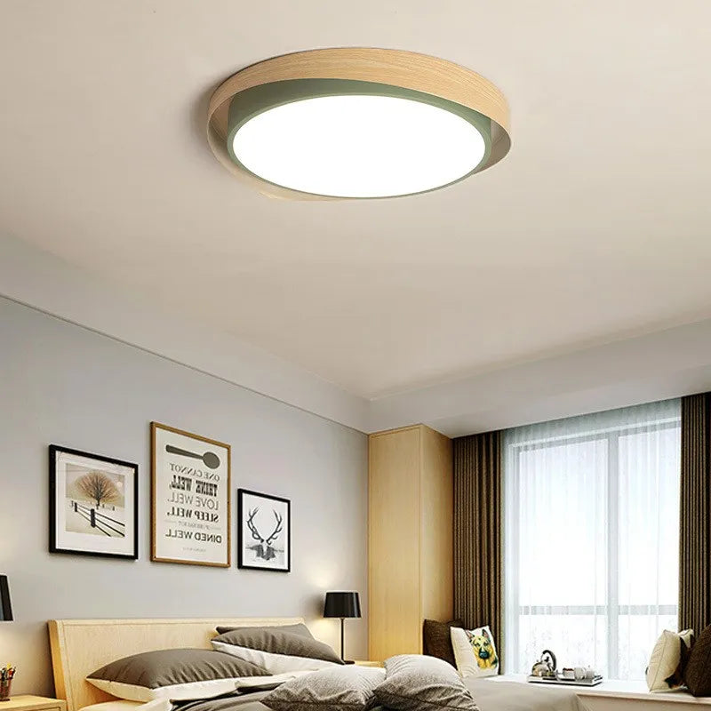 Plafonnier LED nordique moderne Macaron rond rond bord géométrique plafonniers salon chambre Luminaire décoratif d'intérieur - vue 6 sur 18